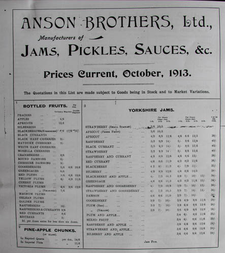 Items 1-3 from the Anson Brothers Ltd 1913 index.