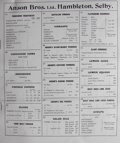 Items 38–57 in the Anson Brothers 1913 Index