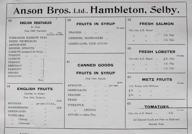 Items 58-65 in the Anson Brothers 1913 Index