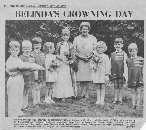 Belinda's  crowning as School Queen